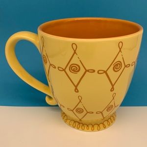 Starbucks 18 oz Citrus bella coffee mug Yellow fusions swirls ceramic 2004